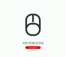 Poster - Mouse vector icon. Editable stroke. Symbol in Line Art Style for Design, Presentation, Website or Mobile Apps Elements, Logo.  Cursor symbol illustration. Pixel vector graphics - Vector