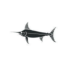 Swordfish Icon Silhouette Illustration. Fishing Vector Graphic Pictogram Symbol Clip Art. Doodle Sketch Black Sign.