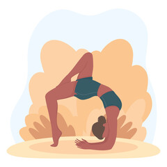 Sticker - afro woman practicing yoga outdoor