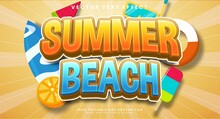 Summer Beach Editable Text Effect Suitable To Celebrate The Summer Event.