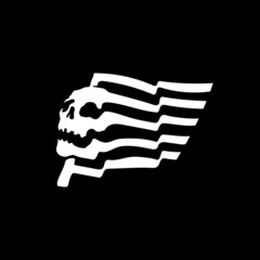 skull flag death nation logo vector icon illustration