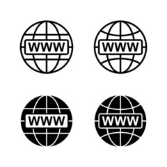 Web icons vector. go to web sign and symbol. web click icon. Global search icon
