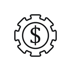 Sticker - Money gear icon design. vector illustration