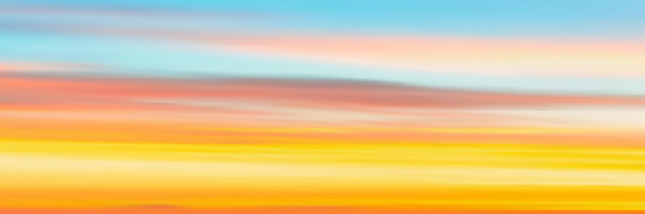 Wall Mural - Panoramic sunset sky, natural background, vector illustration, gradient mesh.