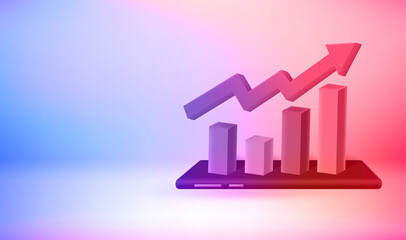 Poster - Making business via internet exchange. 3d vector banner with copy space