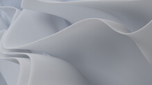 Elegant 3D Design Background, With Undulating, Abstract White Layers. 3D Render.