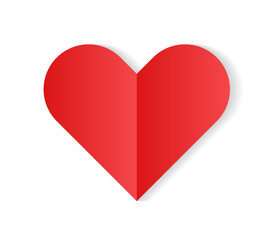 Poster - Paper heart shape vector illustration. Red heart symbol.