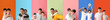 © Pixel-Shot - Set of adorable brothers on colorful background