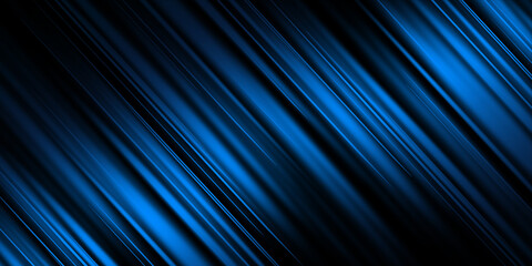 Diagonal blue line flow shiny blurred surface background realistic illustration. Bright futuristic stripes spotlight energy gradient light geometric structure
