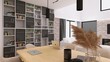 Wizualizacja pomieszczenia 3D Salon z jadalnią w jasnym i przytulnym klimacie