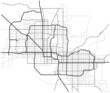 Phoenix city map (USA) - town streets on the plan. Monochrome line map of the  scheme of road. Urban environment, architectural background. Vector 