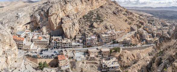 Wall Mural - Panoramic view of the town of Maaloula, Syria