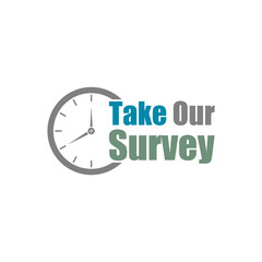 Take our survey icon isolated on white background