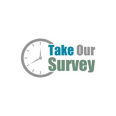 Wall Mural - Take our survey icon isolated on white background