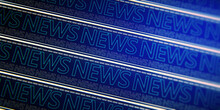 Abstract Glowing Blue Breaking News Pattern Wallpaper. Headline, Communication And Global World Concept. 3D Rendering.
