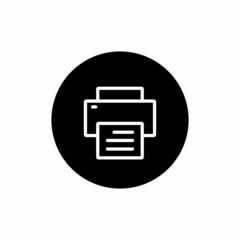 Poster - Print, printer icon vector in circle button
