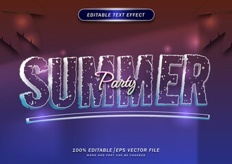 Poster - Elegant summer party text template editable effect