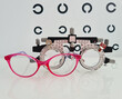 © Nadzeya - Selection of glasses table of ophthalmologist in clinic and children's optics