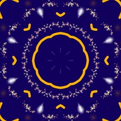 Dark blue pattern with hexagon concept inspired of middle eastern traditional style