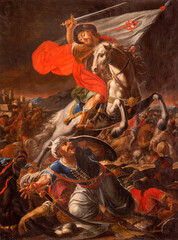  The baroque painting of St. James a white horse in the battle with the mussulmans in the Cathedral by Evaristo Muñoz 18. cent