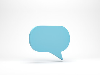 Poster - 3D rendering, 3D illustration. Chat bubble icon isolated on white background. Design element for social media, messages or comment.
