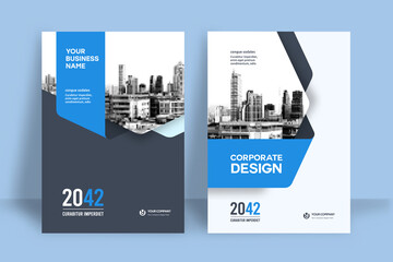 Wall Mural - city background business book cover design template