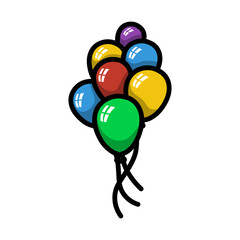 Sticker - Party Balloons And Stars Icon