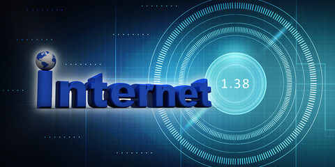 Poster - 3d  illustration internet abstract background