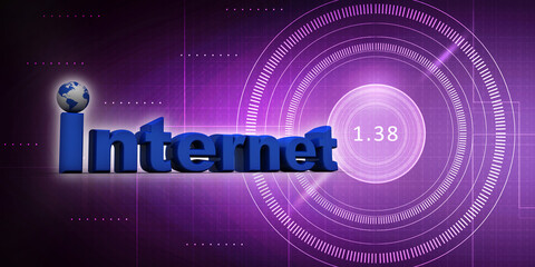 Poster - 3d  illustration internet abstract background