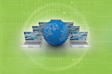 Poster - 3d rendering technology Computer network