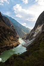 Tiger Leaping Gorge (Hutiao Gorge), Is A Scenic Canyon On The Jinsha River, A Primary Tributary Of The Upper Yangtze River, Lijiang, Southern China