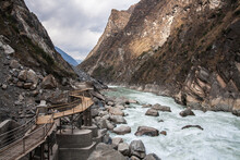 Tiger Leaping Gorge (Hutiao Gorge), Is A Scenic Canyon On The Jinsha River, A Primary Tributary Of The Upper Yangtze River, Lijiang, Southern China