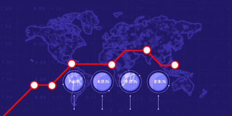 Poster - 2d rendering Stock market online business concept. business Graph 