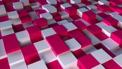 Poster - Red and white cubes. Computer generated 3d render