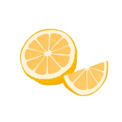 Wall Mural - Lemon illustration on white background. Fruit. Design for recipes, menus, food shop and more. 