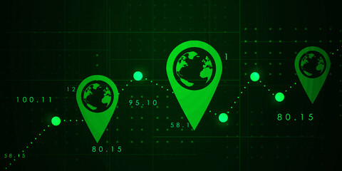 Poster - 2d rendering Red map pointer
