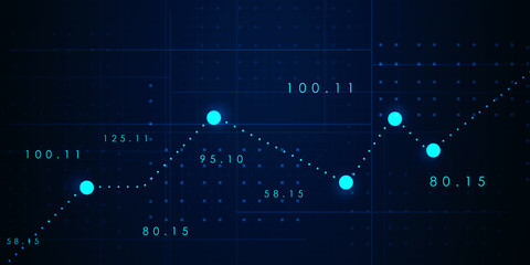 Poster - 2d rendering Stock market online business concept. business Graph 