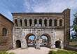 Porte Saint-André, an ancient roman city gate in Autun, Bourgogne region in France