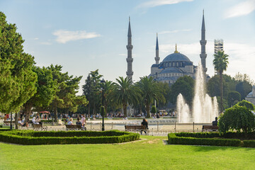 Wall Mural - The Sultan Ahmed Mosque (the Blue Mosque) in Istanbul, Turkey