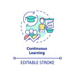Continuous learning concept icon. Trendy skill to put in resume abstract idea thin line illustration. Lifelong education. Isolated outline drawing. Editable stroke. Arial, Myriad Pro-Bold fonts used