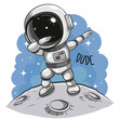 Dancing astronaut on the moon