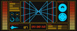 © Marek - Retro digital pilot interface from spaceship. 80s cockpit from scifi movies. Old school layout for mobile video games.