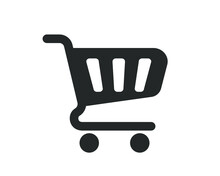 Web Store Shopping Basket Cart Icon Shape Button. Internet Shop Buy Logo Symbol Sign. Vector Illustration Image. Isolated On White Background.