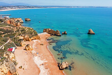 Aerial From Praia Don Camillo In Lagos Portugal