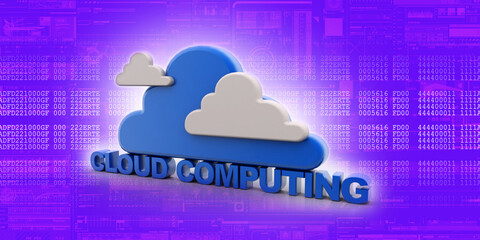 Poster - 3d rendering technology Cloud computing 
