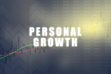 Poster -  personal growth arrow . 2D illustration
