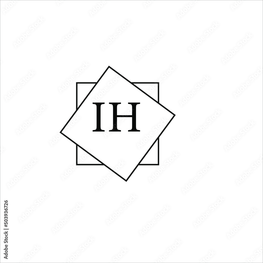 ih house letter logo, ih icon logo design, ih vector logo design on ...