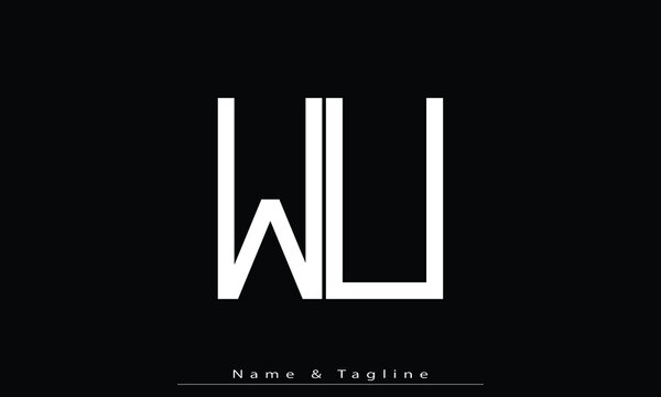 Alphabet letters Initials Monogram logo WU , UW