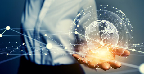 Aufkleber - Global communication network concept. International business.