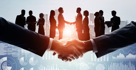 Poster - Business network concept. Group of businessperson. Teamwork. Human resources.